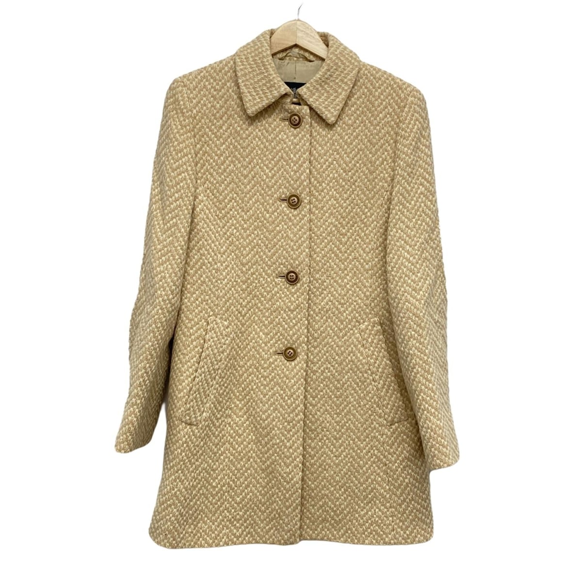 【新着】【中古】Aquascutum(アクアスキュータム) コート 長袖/冬 ライトブラウン×アイボリー