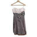 【中古】aimer(エメ) ドレス キャミドレス/ひざ丈/リボン グレーベージュ×ライトピンク