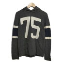 【中古】HYSTERIC GLAMOUR(ヒステリックグラマー) パーカー 長袖/ニット ダークグレー×アイボリー