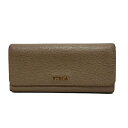 【中古】FURLA(フルラ) 長財布 グレーベージュ レザー