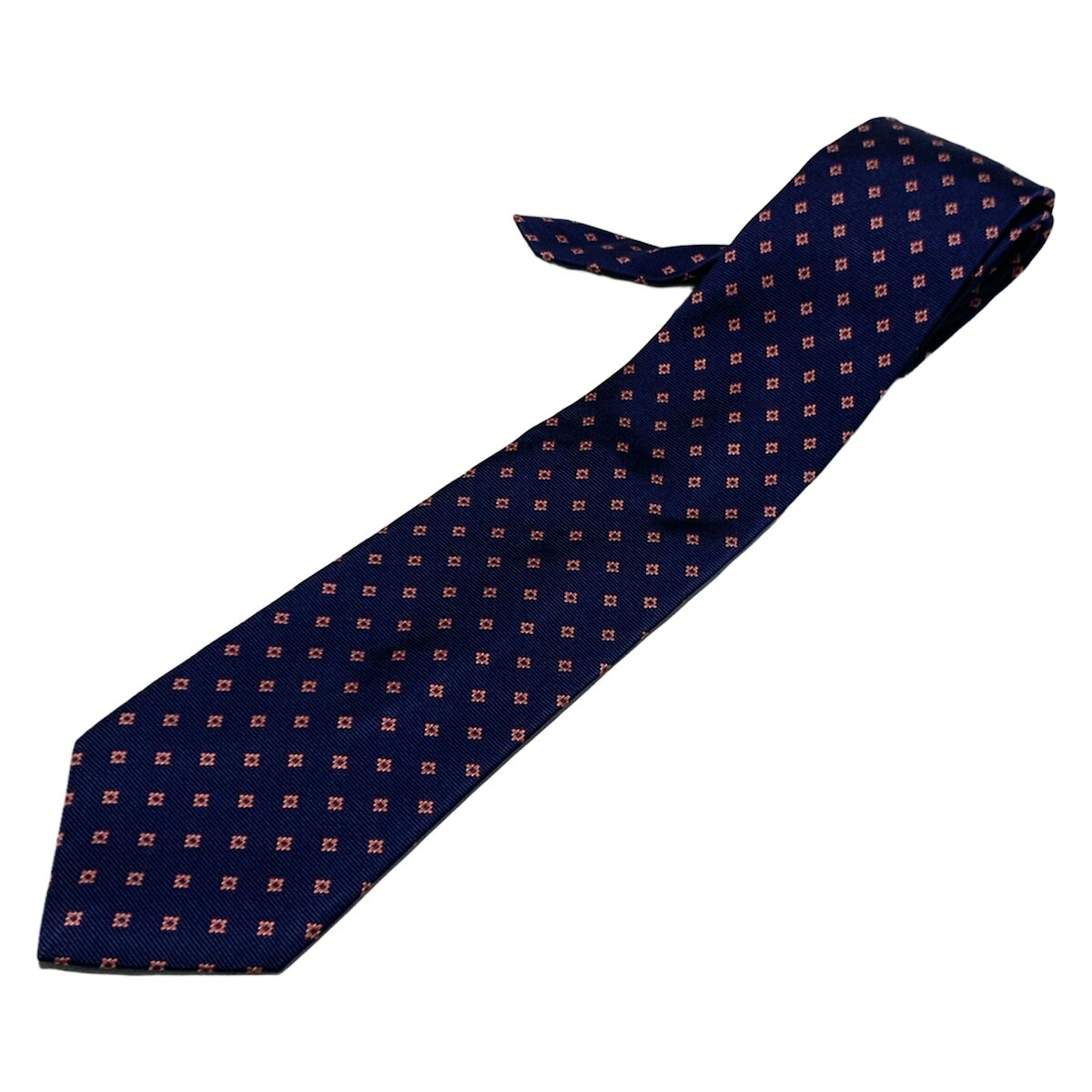 【中古】BrooksBrothers(ブルックスブラザーズ) ネクタイ ネイビー×ピンク×白