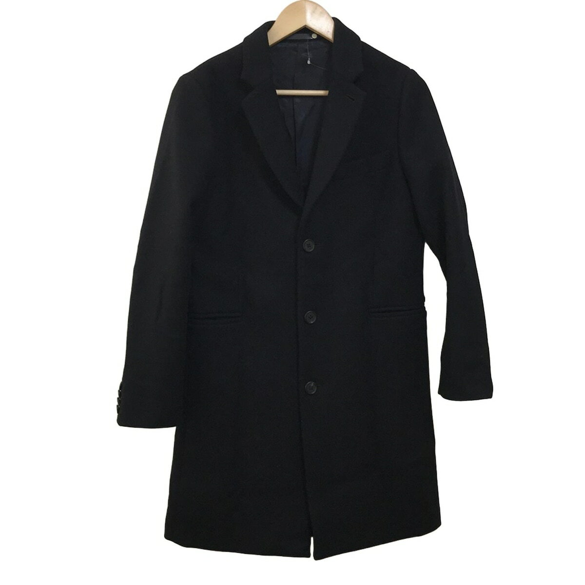 【訳あり美品】ポールスミス アンゴラ100% チェスターコート 大きいサイズ 黒 38400646_1.jpg