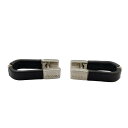 【中古】PRADA(プラダ) カフス シルバー×黒 レザー