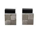【中古】LOUIS VUITTON(ルイヴィトン) カフス ダミエ柄 シルバー×ダークブラウン×ブラウン