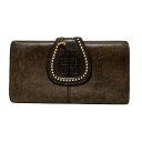【中古】GIVENCHY(ジバンシー) ナイチンゲール 長財布 スタッズ ダークブラウン レザー