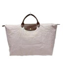 【中古】LONGCHAMP(ロンシャン) ル・プリアージュオリジナル ハンドバッグ ライトピンク×ブラウン レザー