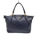 【中古】COACH(コーチ) ペブルドレザースモールケルシーサッチェル ハンドバッグ 黒 レザー
