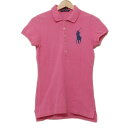 【中古】RalphLauren(ラルフローレン) ビッグポニー 半袖ポロシャツ ピンク×ネイビー