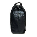 【中古】COACH(コーチ) ヘリテージウェブレザースリングパック ワンショルダーバッグ 黒 レザー