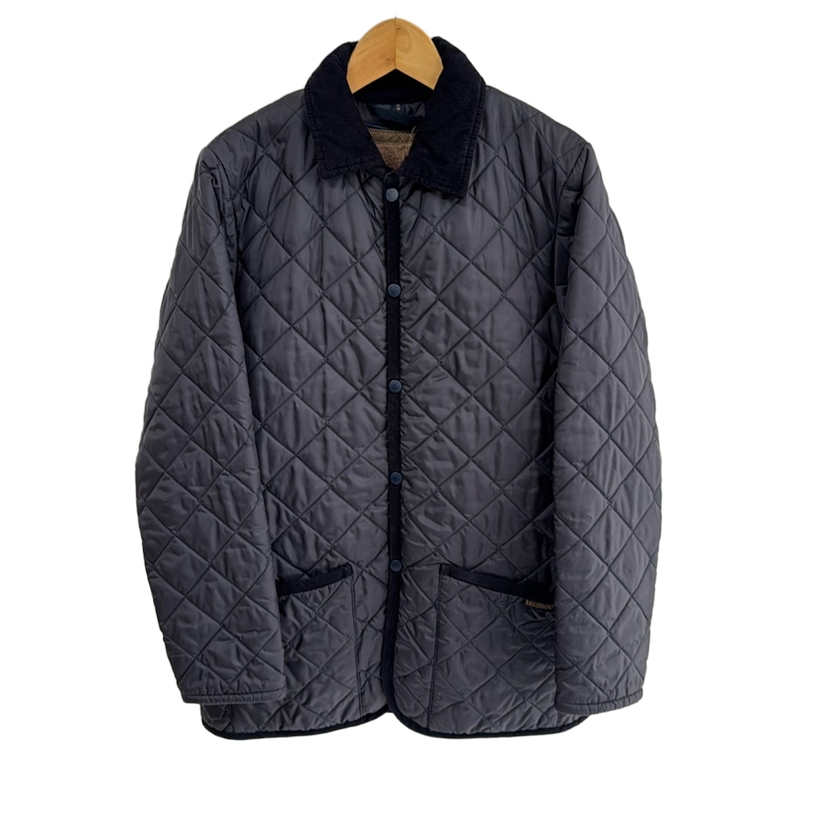 【中古】LAVENHAM(ラベンハム) コート 長袖/ライナー取り外し可能/キルティング/中綿/秋/冬 ダークネイビー