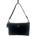 【中古】COACH(コーチ) ハンドバッグ ダークネイビー×黒 レザー