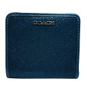 【中古】COACH(コーチ) 札入れ ネイビー レザー