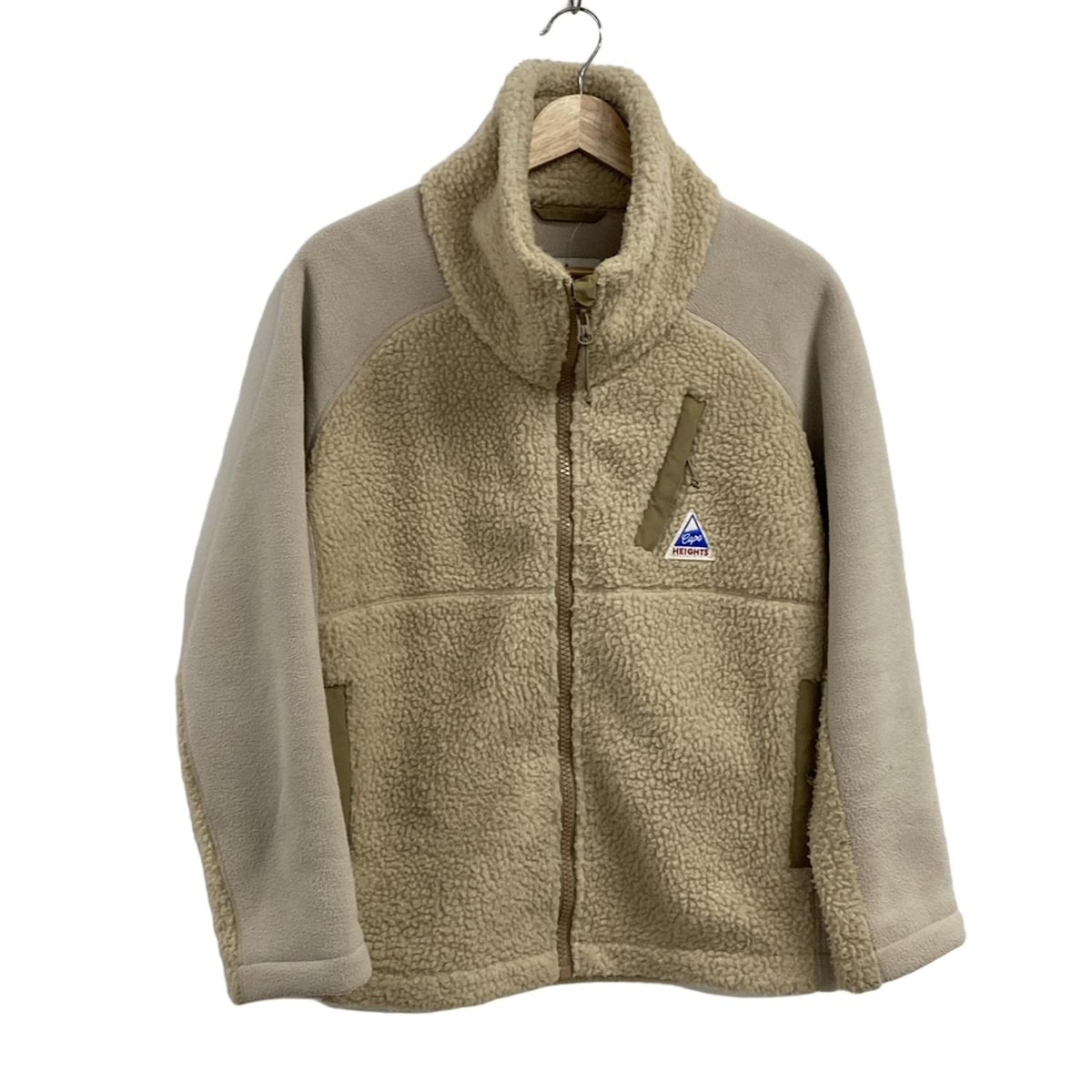 【中古】Cape HEIGHTS(ケープハイツ) ブルゾン 長袖/ボアブルゾン/フリース切替/冬 ベージュ
