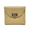 【中古】FERRAGAMO/SalvatoreFerragamo(サルバトーレフェラガモ) ガンチーニ 2つ折り財布 ベージュ レザー