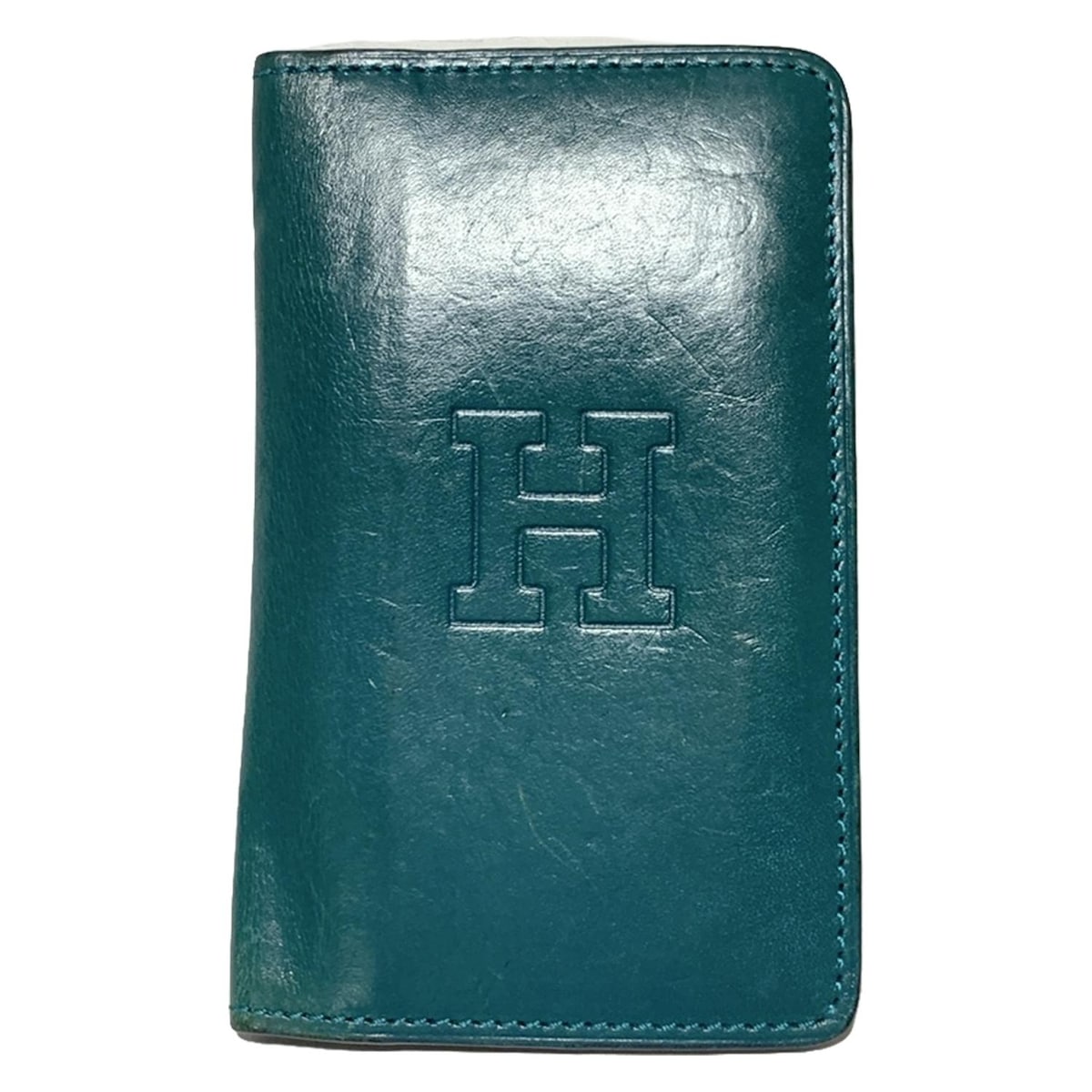 【新着】【中古】HIROFU(ヒロフ) カードケース ブルーグリーン レザー