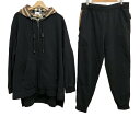 【中古】BURBERRY LONDON ENGLAND(バーバリーロンドンイングランド) メンズセットアップ チェック柄 黒×マルチ