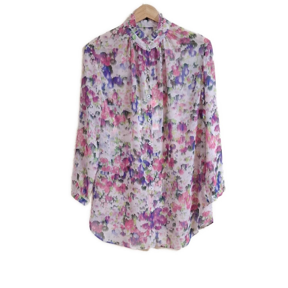 【新着】【中古】49av.Junko Shimada(49アベニュージュンコシマダ) チュニック ハイネック/長袖/シースルー ライトピンク×ピンク×マルチ