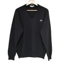 【中古】Lacoste(ラコステ) 長袖セーター Vネック 黒