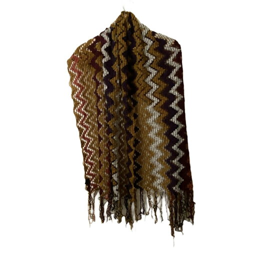 【中古】MISSONI(ミッソーニ) ストール(ショール) ライトブラウン×パープル×マルチ ウール 【中古】MISSONI(ミッソーニ) ストール(ショール) ライトブラウン×パープル×マルチ ウール