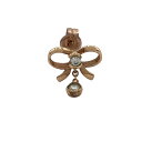 【中古】FolliFollie(フォリフォリ) ピアス ピアス(片側)/1Pダイヤ/ダイヤ0.04カラット/リボン K10PG×ダイヤモンド