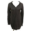 【中古】HYSTERIC GLAMOUR(ヒステリックグラマー) パーカー 長袖/ボーダー グレー×ブラウン コットン、コットン、カシミヤ