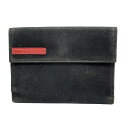 【中古】PRADA SPORT(プラダスポーツ) Wホック財布 黒