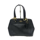 【中古】COACH(コーチ) ハンドバッグ 黒 レザー
