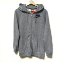 【中古】NIKE(ナイキ) パーカー 長袖/ジップアップ グレー