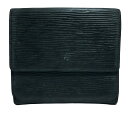 【中古】LOUIS VUITTON(ルイヴィトン) ポルトモネビエカルトクレディ Wホック財布 ノワール レザー