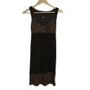 【中古】ANNA SUI(アナスイ) ワンピース ノースリーブ/ひざ丈 ダークブラウン