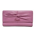 【中古】COACH(コーチ) 長財布 ピンク レザー