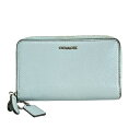 【中古】COACH(コーチ) 長財布 ラウンドファスナー ライトブルー レザー