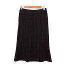 【中古】HIROKO KOSHINO(ヒロココシノ) ロングスカート ストライプ 黒×グレー