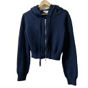 【中古】ADEAM(アディアム) パーカー 長袖/ニット/ジップアップ ダークネイビー