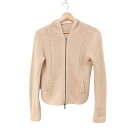 【中古】FOXEY(フォクシー) パーカー 長袖/カシミヤ/ジップアップ ベージュ