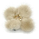 【中古】LUDLOW(ラドロー) アクセサリー ヘアピン グレーベージュ ファー