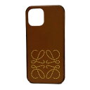 【中古】LOEWE(ロエベ) 携帯電話ケース スマートフォンケース ダークブラウン×ダークイエロー レザー
