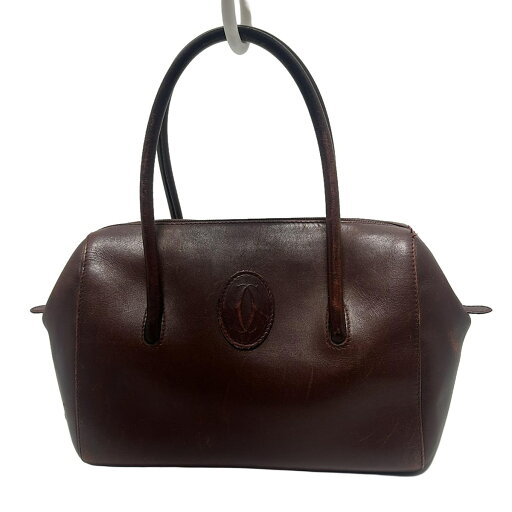 【新着】【中古】Cartier(カルティエ) マストライン ハンドバッグ ミニバッグ ボルドー レザー 【新着】【中古】Cartier(カルティエ) マストライン ハンドバッグ ミニバッグ ボルドー レザー