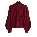【中古】CELINE(セリーヌ) パーカー 長袖/ニット/ジップアップ ボルドー