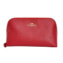 【中古】COACH(コーチ) ポーチ レッド レザー