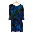 【中古】Desigual(デシグアル) ワンピース 長袖/ひざ丈/花柄 黒×ブルー×マルチ(4)