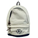 【中古】POLObyRalphLauren(ポロラルフローレン) リュックサック 白×ネイビー×ダークブラウン レザー