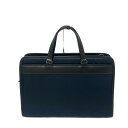 【中古】MACKINTOSH PHILOSOPHY(マッキントッシュフィロソフィー) ビジネスバッグ 本体ロックなし ダークネイビー×黒 レザー
