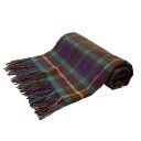 【中古】TWEEDMILL(ツイードミル) ストール(ショール) チェック柄 パープル×ダークブラウン×マルチ ウール(4)