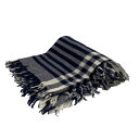 【中古】theory(セオリー) ストール(ショール) チェック柄 ネイビー×白 カシミヤ(4)
