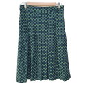 【中古】Aquascutum(アクアスキュータム) スカート ひざ丈 グリーン×ネイビー×マルチ