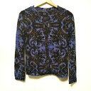 【中古】49av.Junko Shimada(49アベニュージュンコシマダ) アンサンブル 花柄 パープル×黒×ベージュ
