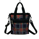 【中古】LESPORTSAC(レスポートサック) ハンドバッグ チェック柄 黒×レッド×マルチ