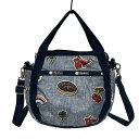【中古】LESPORTSAC(レスポートサック) ハンドバッグ スター(星)/ネコ ライトブルー×ネイビー×マルチ