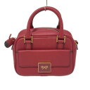 【中古】Anya Hindmarch(アニヤハインドマーチ) カーカー ハンドバッグ ミニバッグ ボルドー レザー